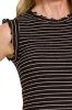 Zenana Ribbed Ruffle Trim Sleeveless Stripe Top sold by Charming Charlie