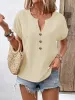 Full Size Notched Short Sleeve Top Plus Size sold by Charming Charlie