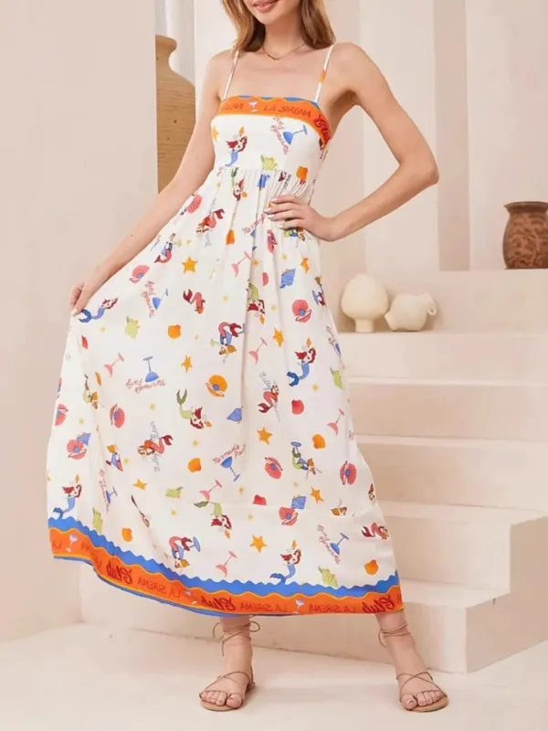Printed Square Neck Summer Cami Dress sold by Charming Charlie