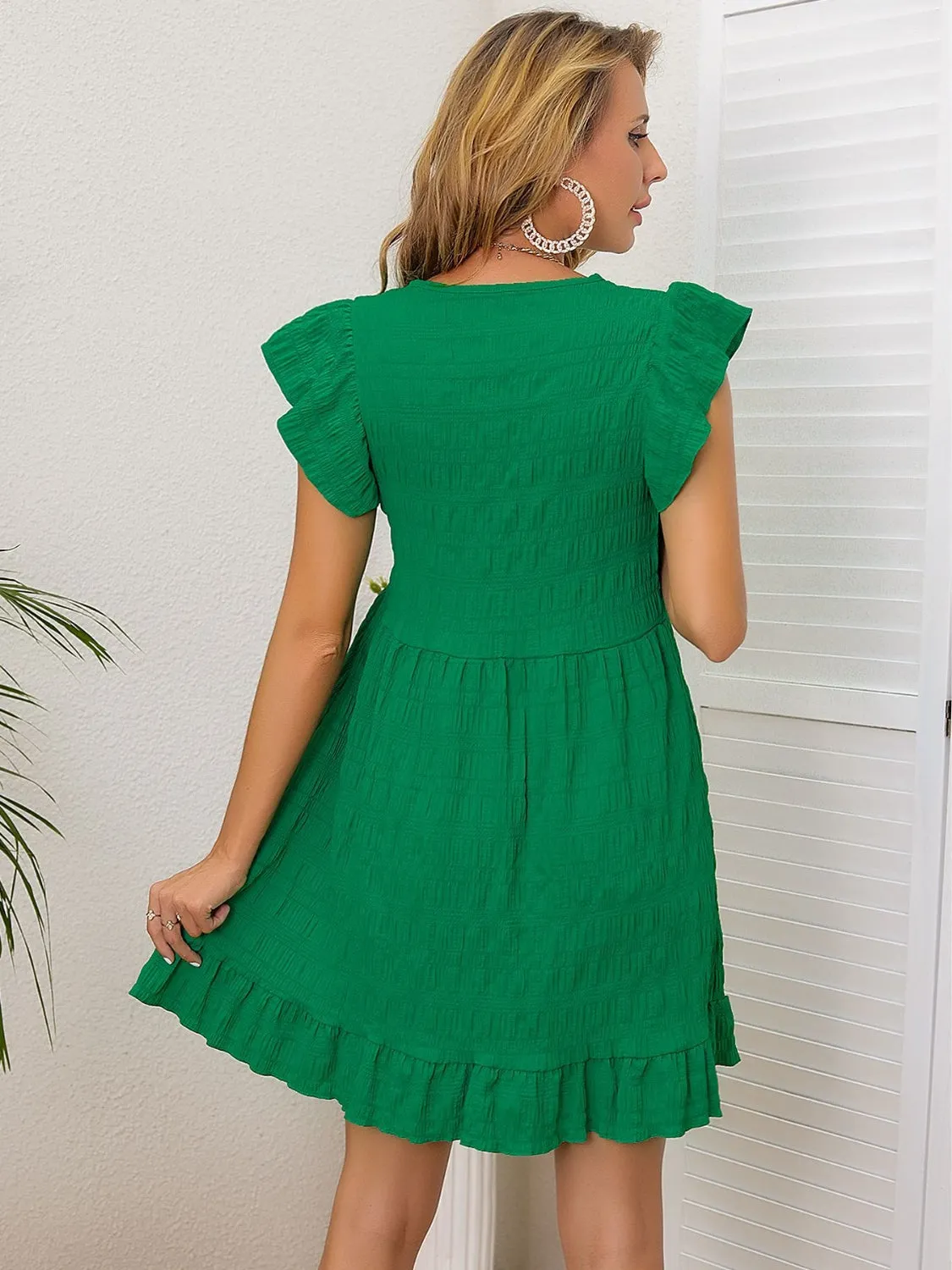 Ruffled Cap Sleeve Mini Dress sold by Charming Charlie product image thumbnail 4