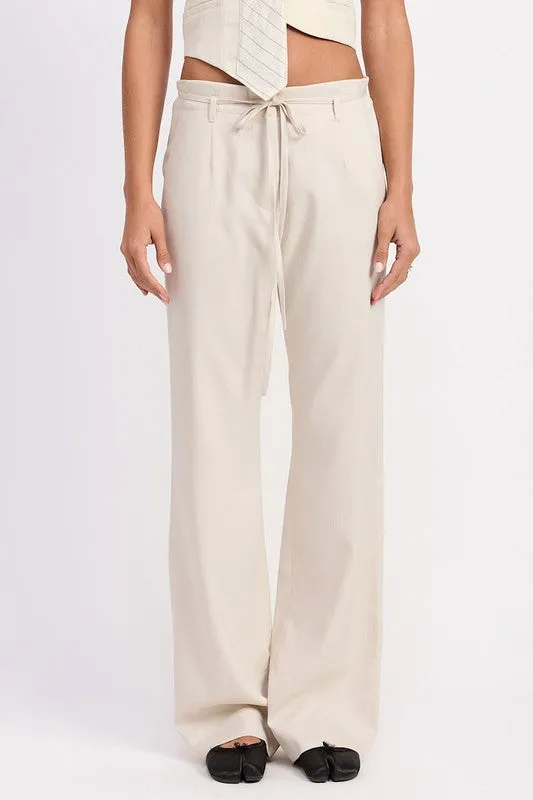 WIDE LEG DRAWSTING TROUSERS WITH BELT LOOPS sold by Charming Charlie