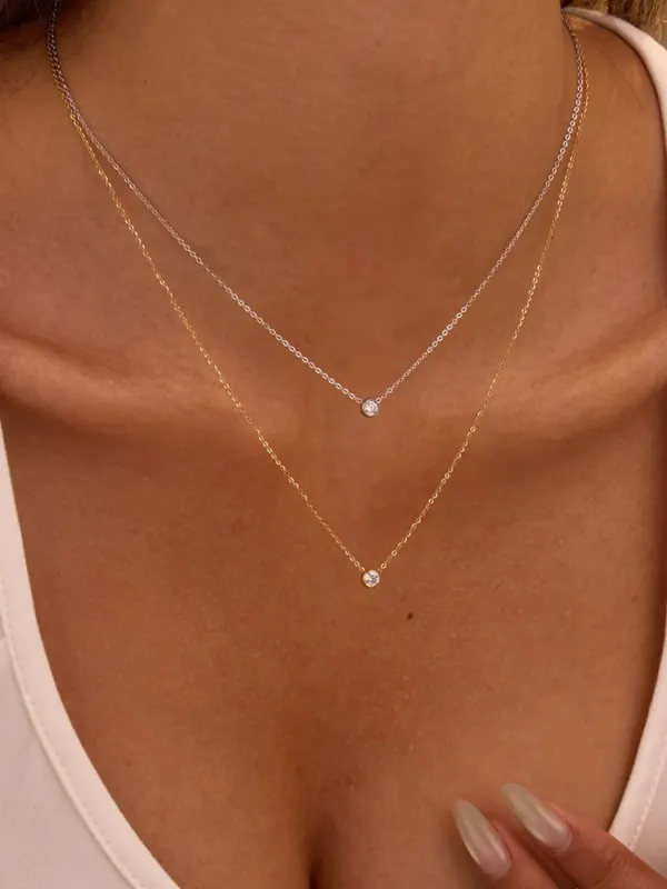 Stainless Steel Zircon Pendant Necklace sold by Charming Charlie