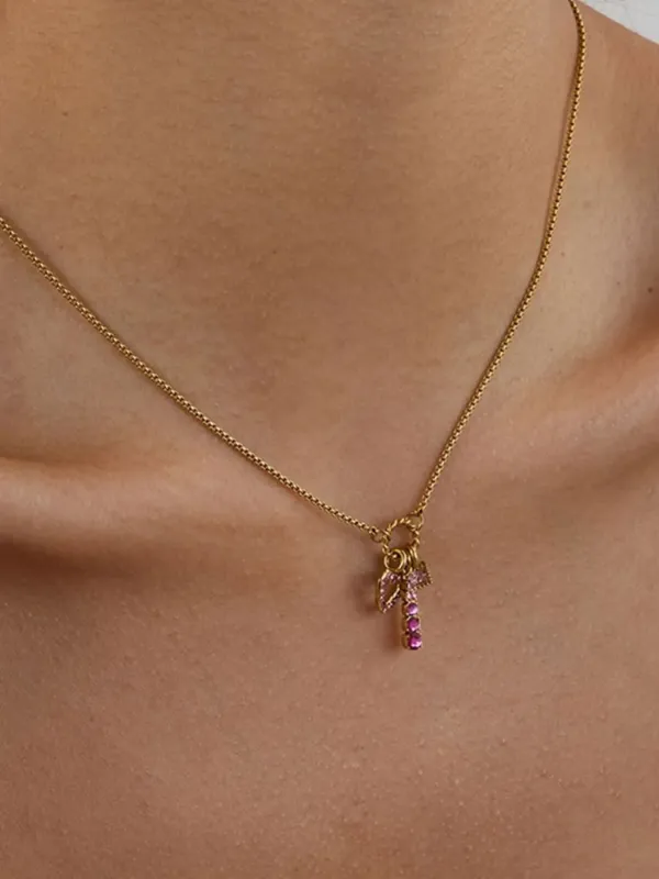 18K Gold-Plated Zircon Heart Necklace sold by Charming Charlie