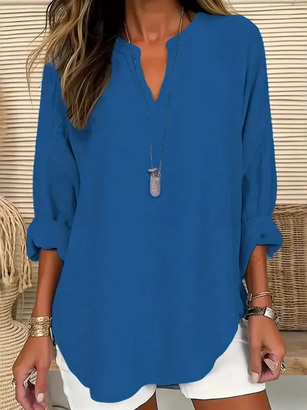 Notched Long Sleeve Casual Blouse sold by Charming Charlie