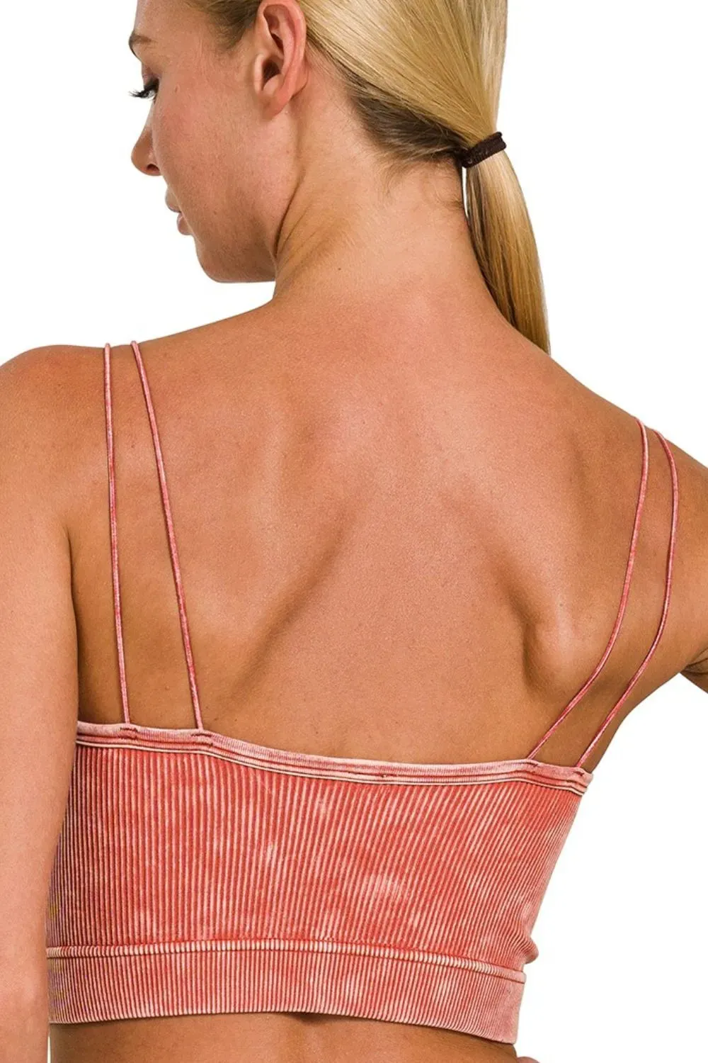Zenana Washed Ribbed Seamless Double Strap Brami sold by Charming Charlie product image thumbnail 2