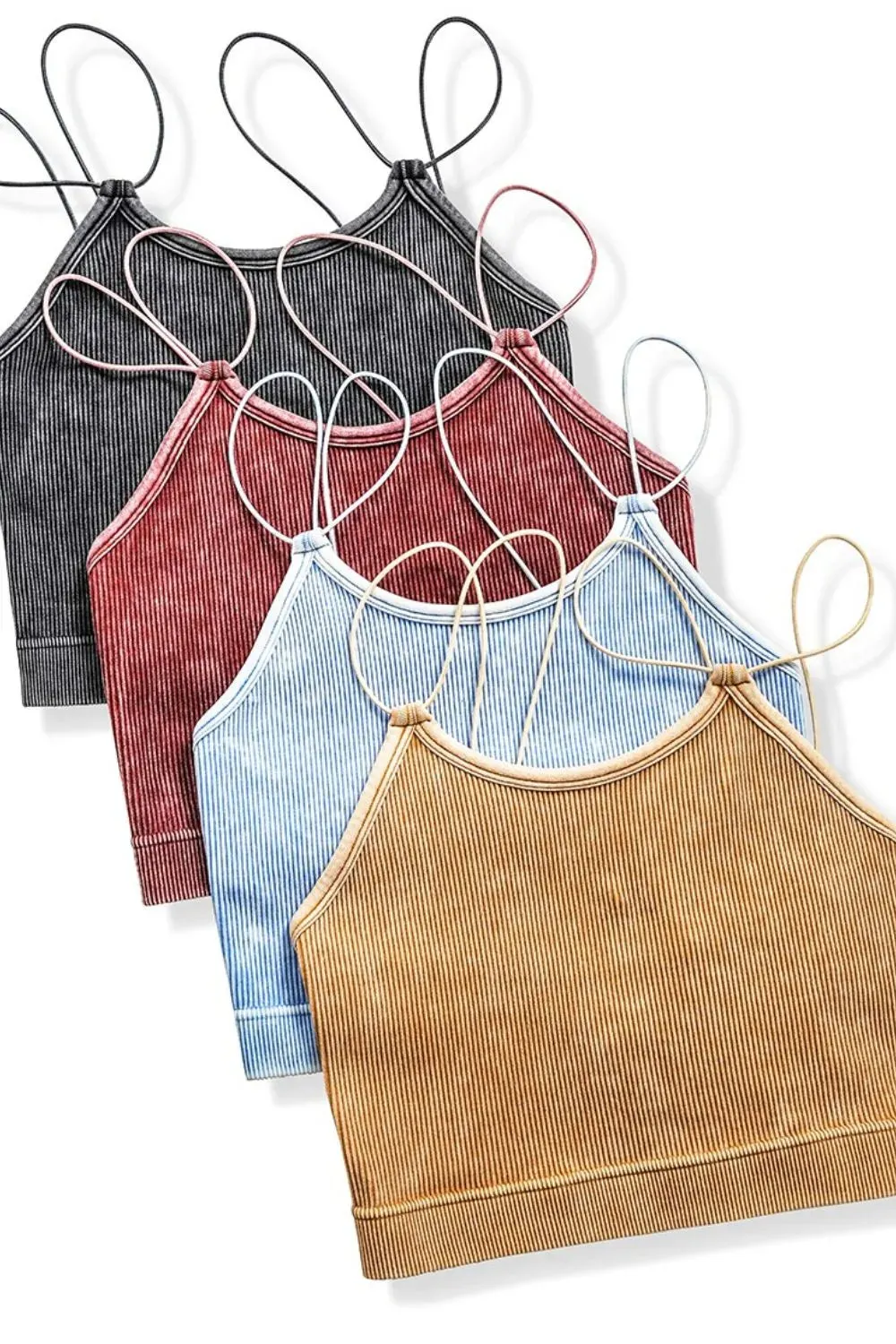 Zenana Washed Ribbed Seamless Double Strap Brami sold by Charming Charlie product image thumbnail 3