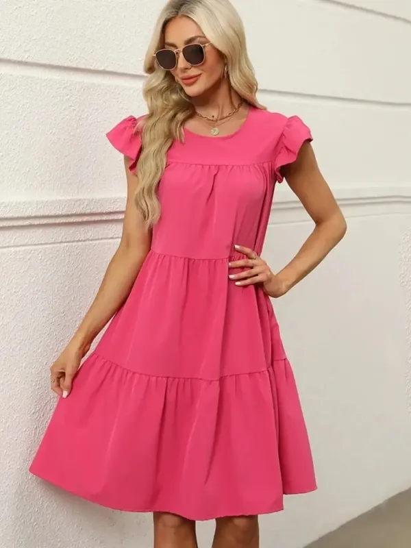 Tiered Ruffle Sleeve Mini Dress sold by Charming Charlie