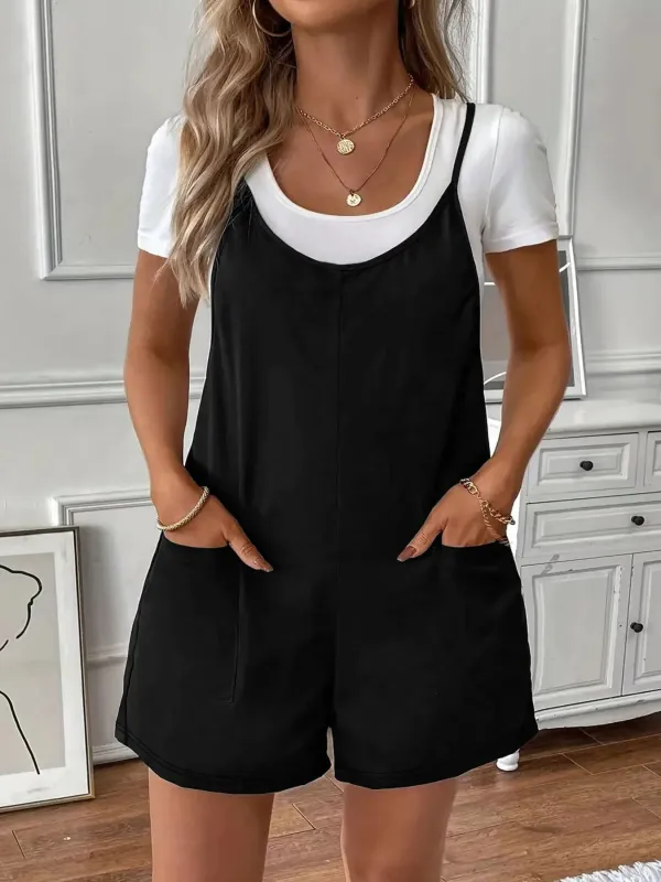 Full Size Scoop Neck Spaghetti Strap Overalls Plus Size sold by Charming Charlie