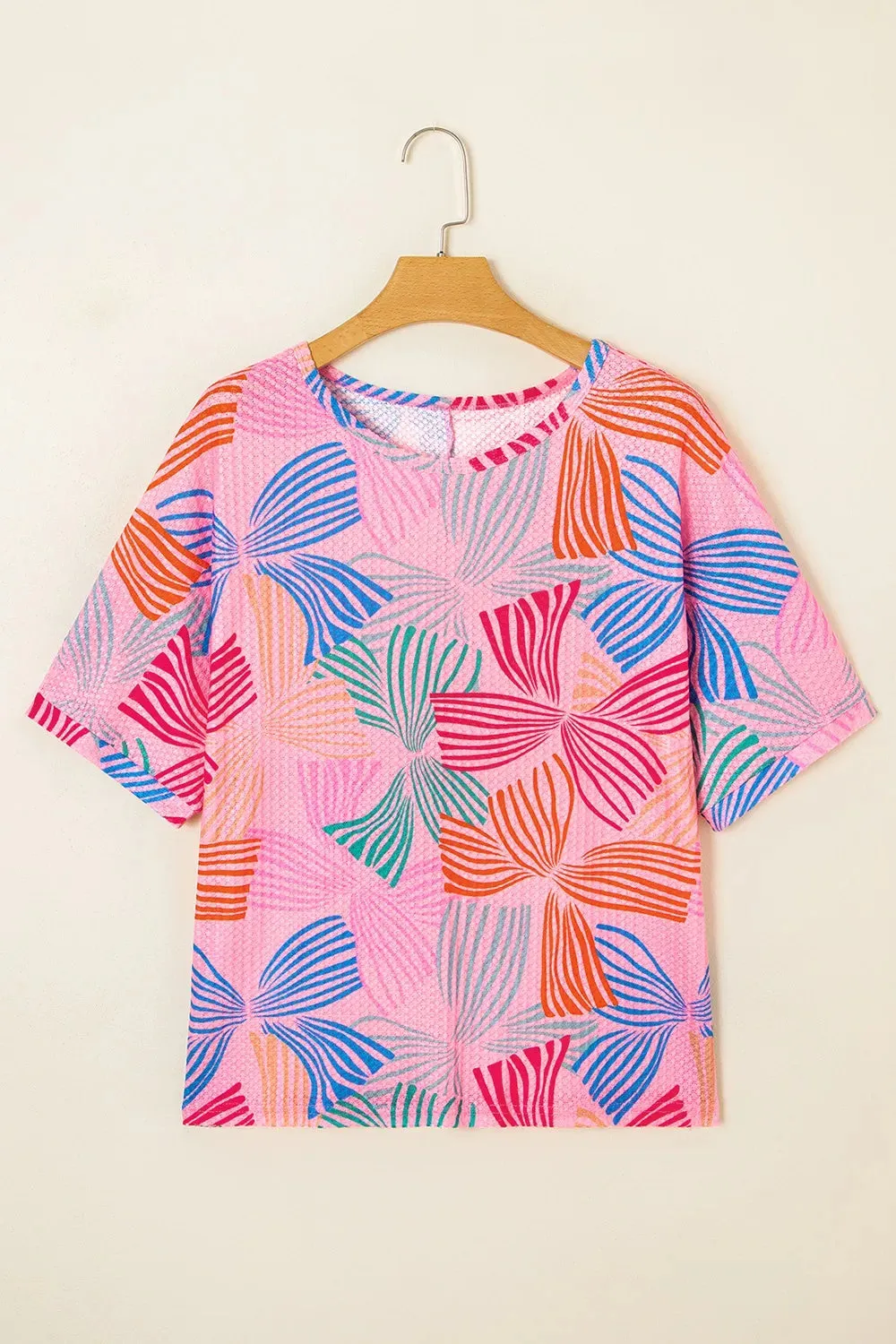 Printed Waffle Knit Oversized T-Shirt sold by Charming Charlie product image thumbnail 4