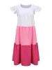 Full Size Color Block Tiered Ruffle Summer Dress Plus Size sold by Charming Charlie