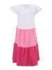 Full Size Color Block Tiered Ruffle Summer Dress Plus Size sold by Charming Charlie