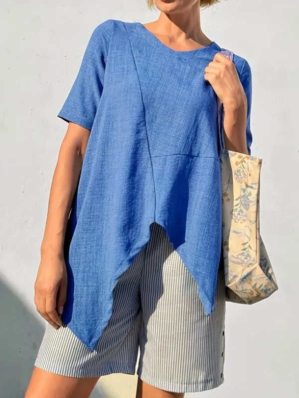 Asymmetric Hem Relaxed Fit T-Shirt sold by Charming Charlie