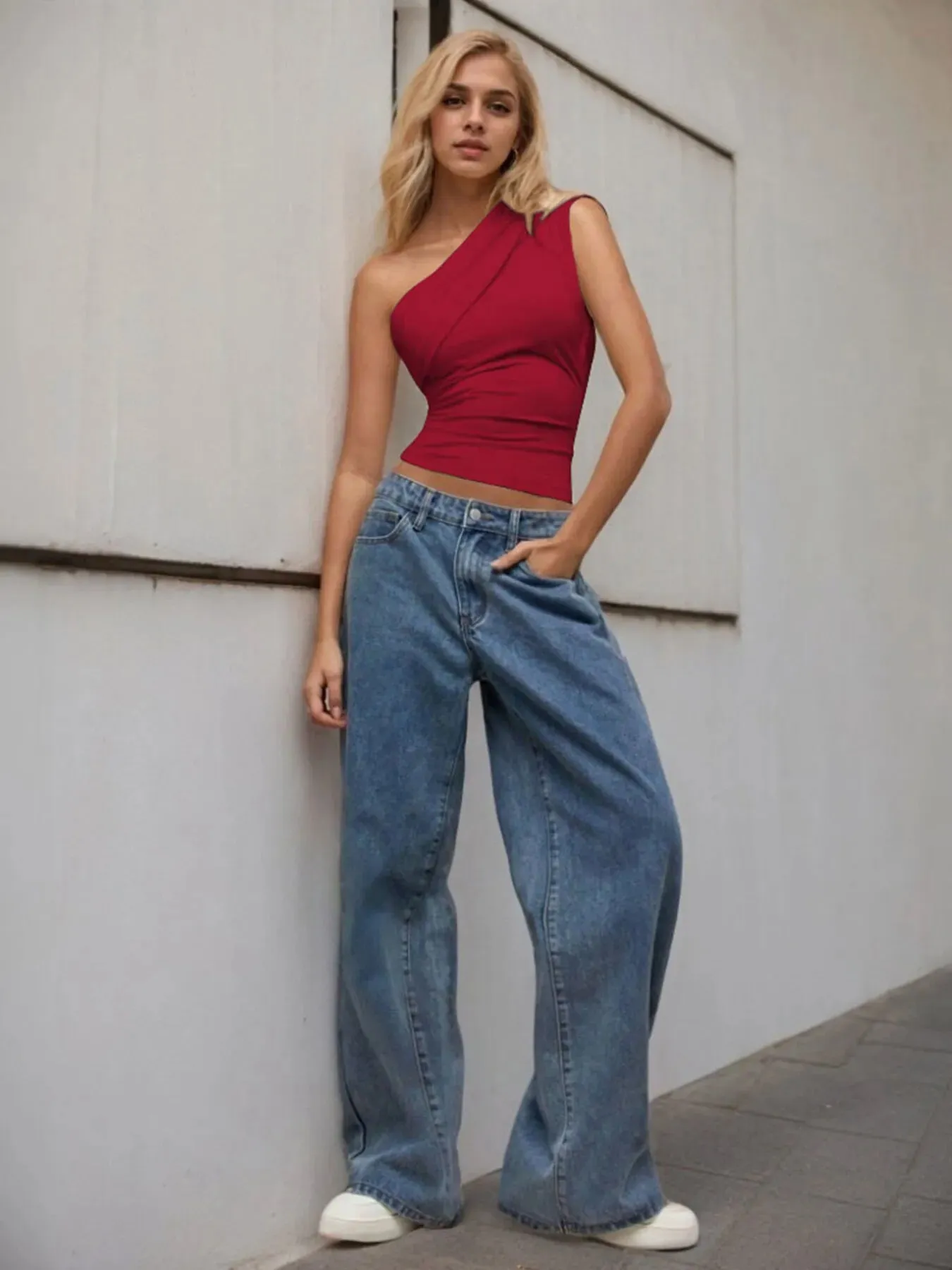 One-Shoulder Tank Top sold by Charming Charlie product image thumbnail 2