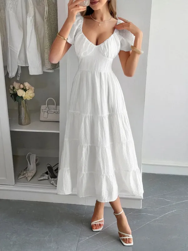 V-Neck Short Sleeve Midi Dress sold by Charming Charlie