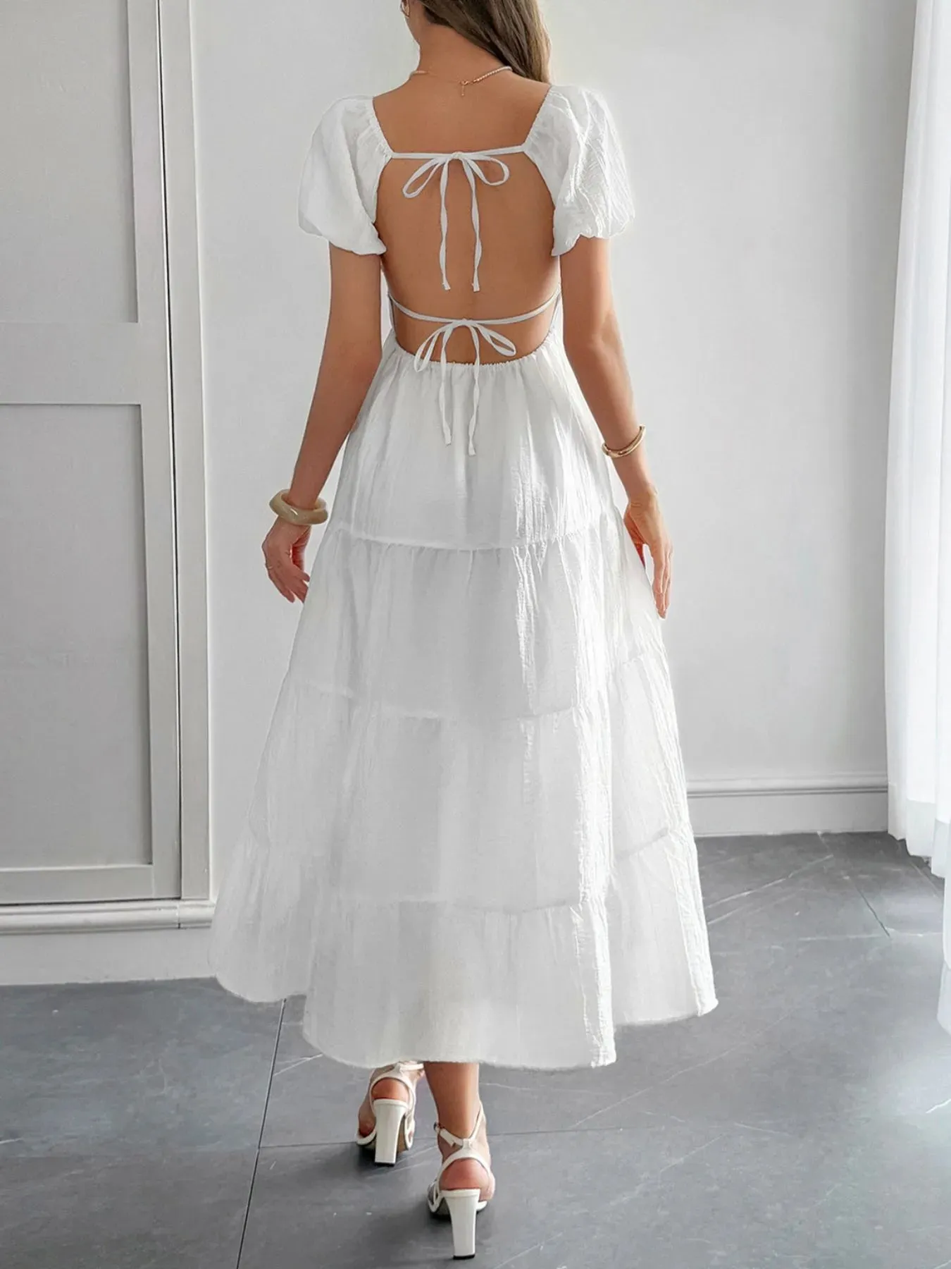 V-Neck Short Sleeve Midi Dress sold by Charming Charlie product image thumbnail 4