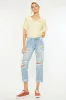 Kancan Mid Rise Distressed Boyfriend Jeans sold by Charming Charlie