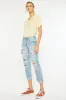 Kancan Mid Rise Distressed Boyfriend Jeans sold by Charming Charlie