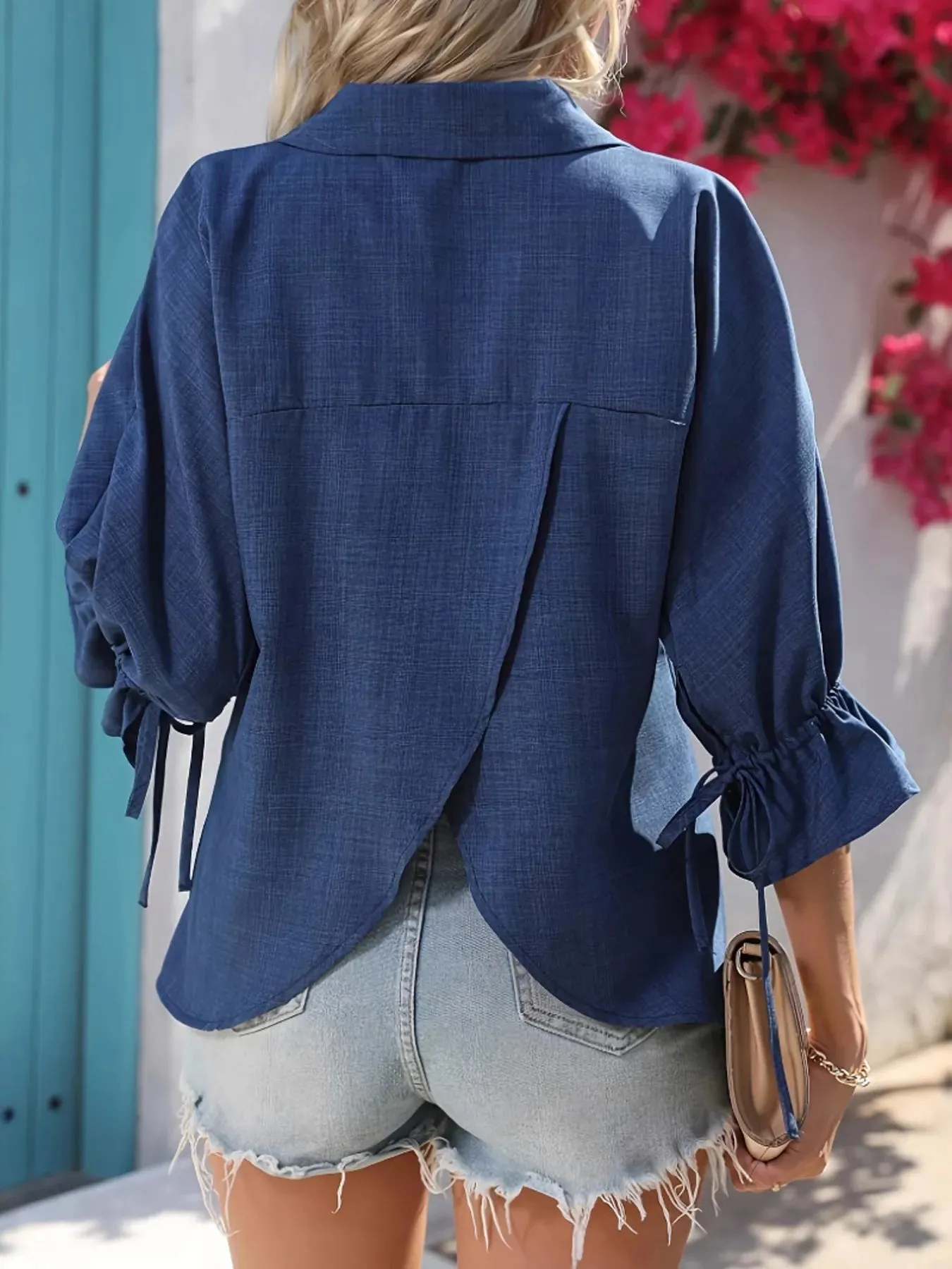 V-Neck Ruffle Sleeve Blouse sold by Charming Charlie product image thumbnail 3