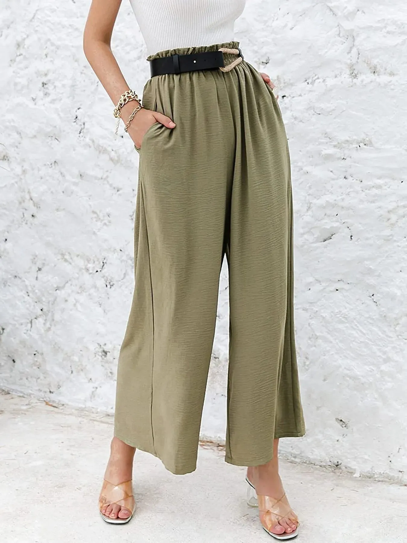 Full Size Wide Leg Pants with Pockets Plus Size sold by Charming Charlie product image thumbnail 5