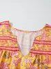 Floral Notched Neck Ruffled Sleeve Casual Blouse sold by Charming Charlie