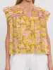 Floral Notched Neck Ruffled Sleeve Casual Blouse sold by Charming Charlie
