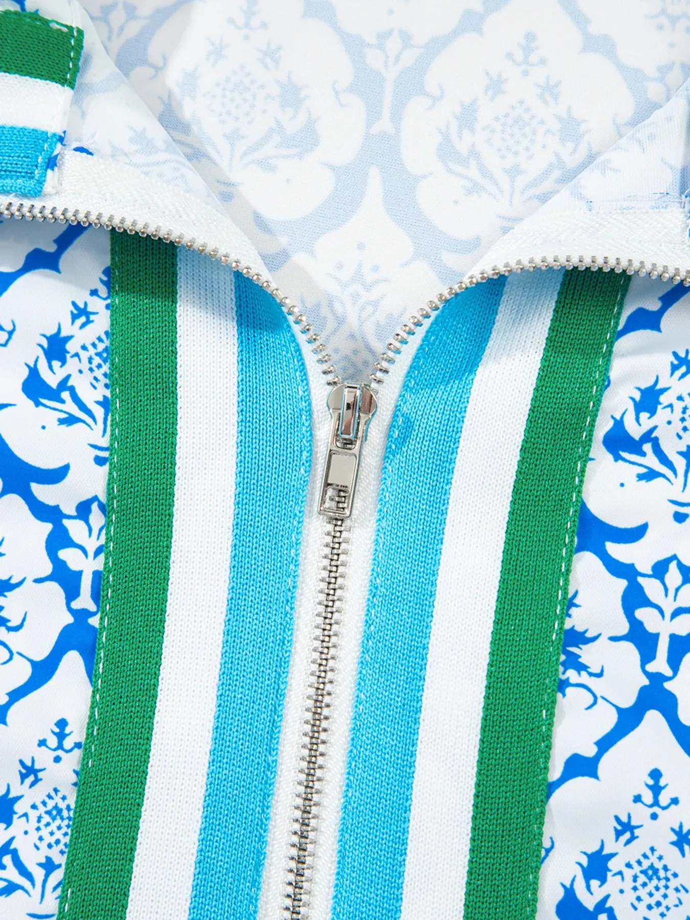 Western Print Zipped Collar Short Sleeve Summer Blouse Top sold by Charming Charlie product image thumbnail 5