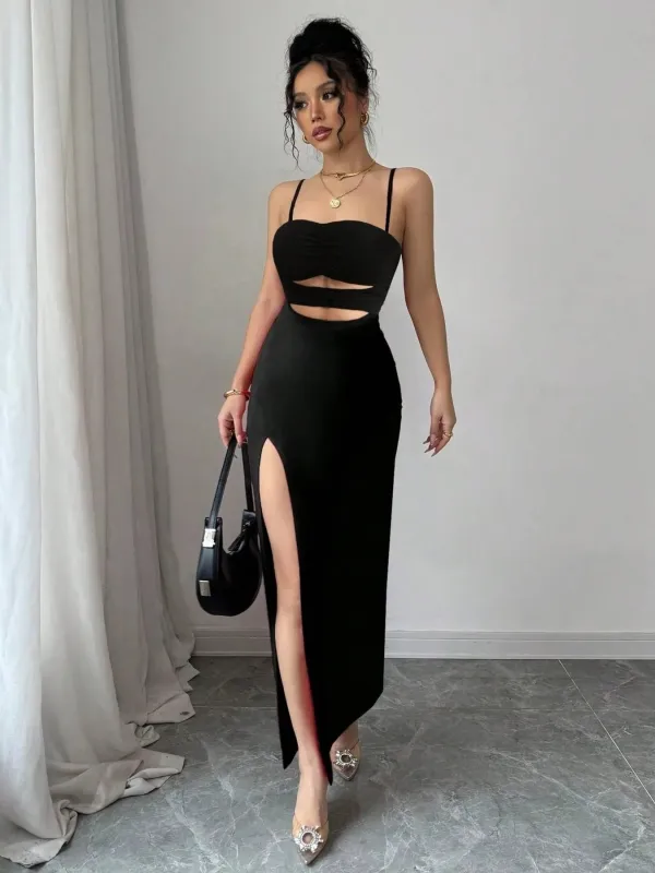 Cut-Out High Slit Maxi Dress sold by Charming Charlie