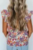 Floral Print Ruffled Square Neck Tank Top sold by Charming Charlie