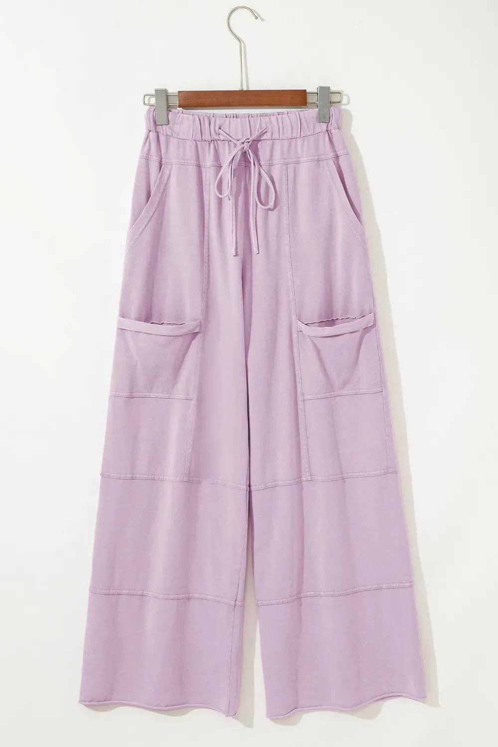 Wide-Leg Cargo Pants with Drawstring Waist sold by Charming Charlie product image thumbnail 4