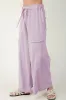 Wide-Leg Cargo Pants with Drawstring Waist sold by Charming Charlie