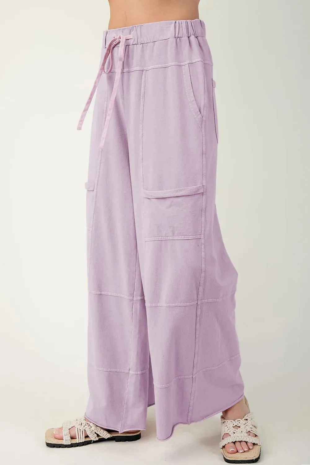 Wide-Leg Cargo Pants with Drawstring Waist sold by Charming Charlie product image thumbnail 2