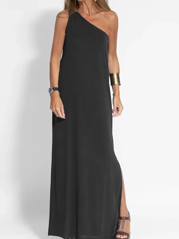 One-Shoulder Maxi Dress with Side Slit sold by Charming Charlie
