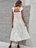 Full Size Ruffled Hem Midi Dress with Cap Sleeves Plus Size sold by Charming Charlie
