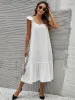 Full Size Ruffled Hem Midi Dress with Cap Sleeves Plus Size sold by Charming Charlie