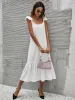Full Size Ruffled Hem Midi Dress with Cap Sleeves Plus Size sold by Charming Charlie