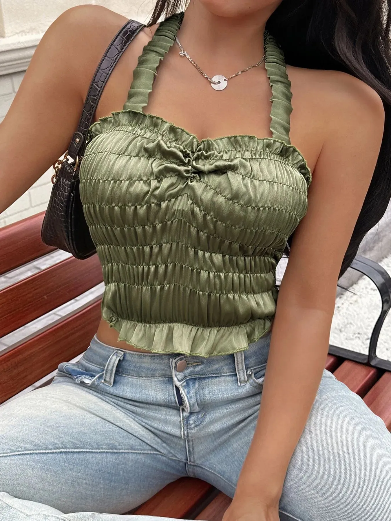 Smocked Halter Neck Cami sold by Charming Charlie product image thumbnail 4