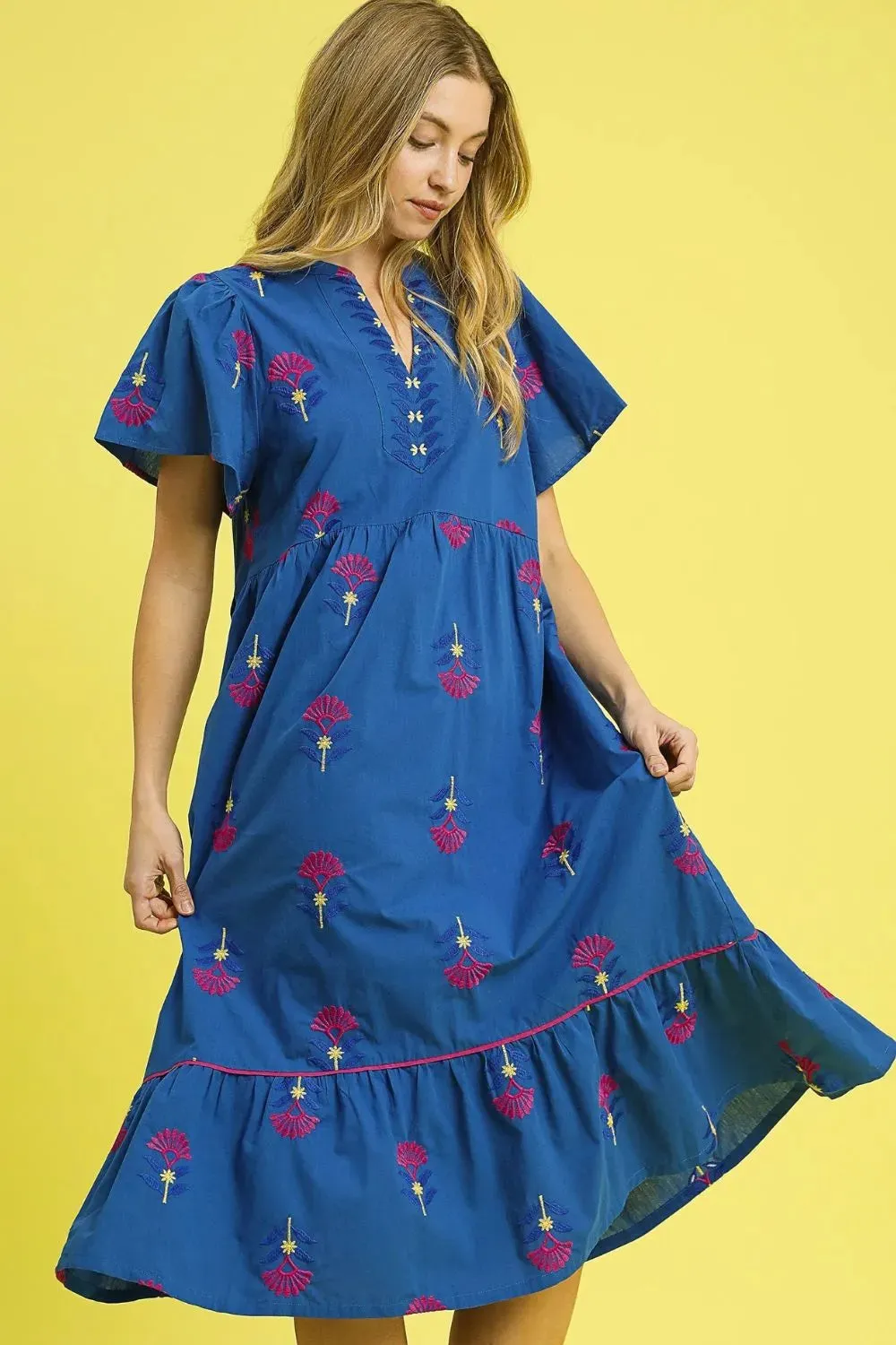 Umgee Embroidered Tiered Midi Dress sold by Charming Charlie product image thumbnail 3