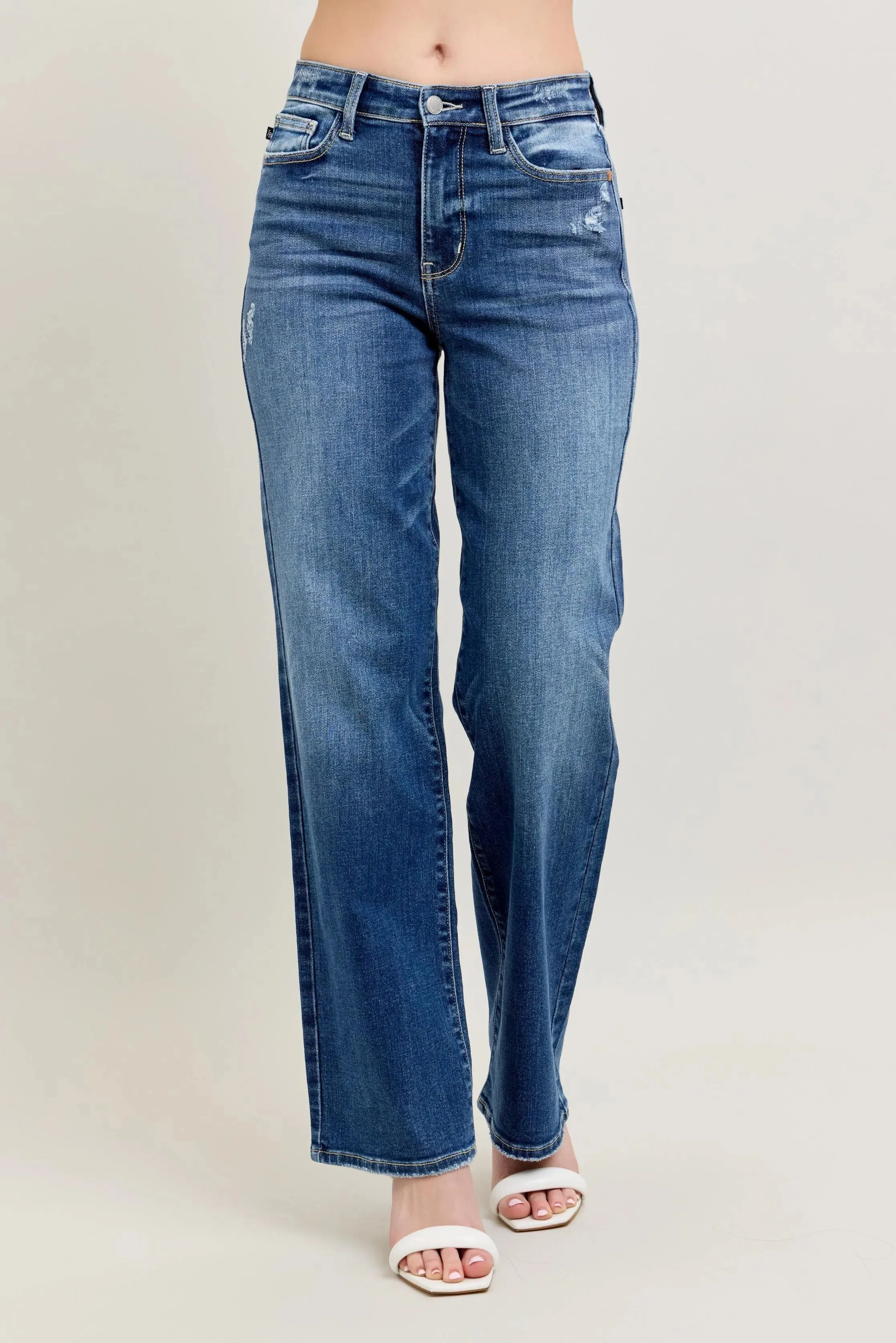 Judy Blue Full Size High Waist 90's Straight Leg Jeans Plus Size sold by Charming Charlie