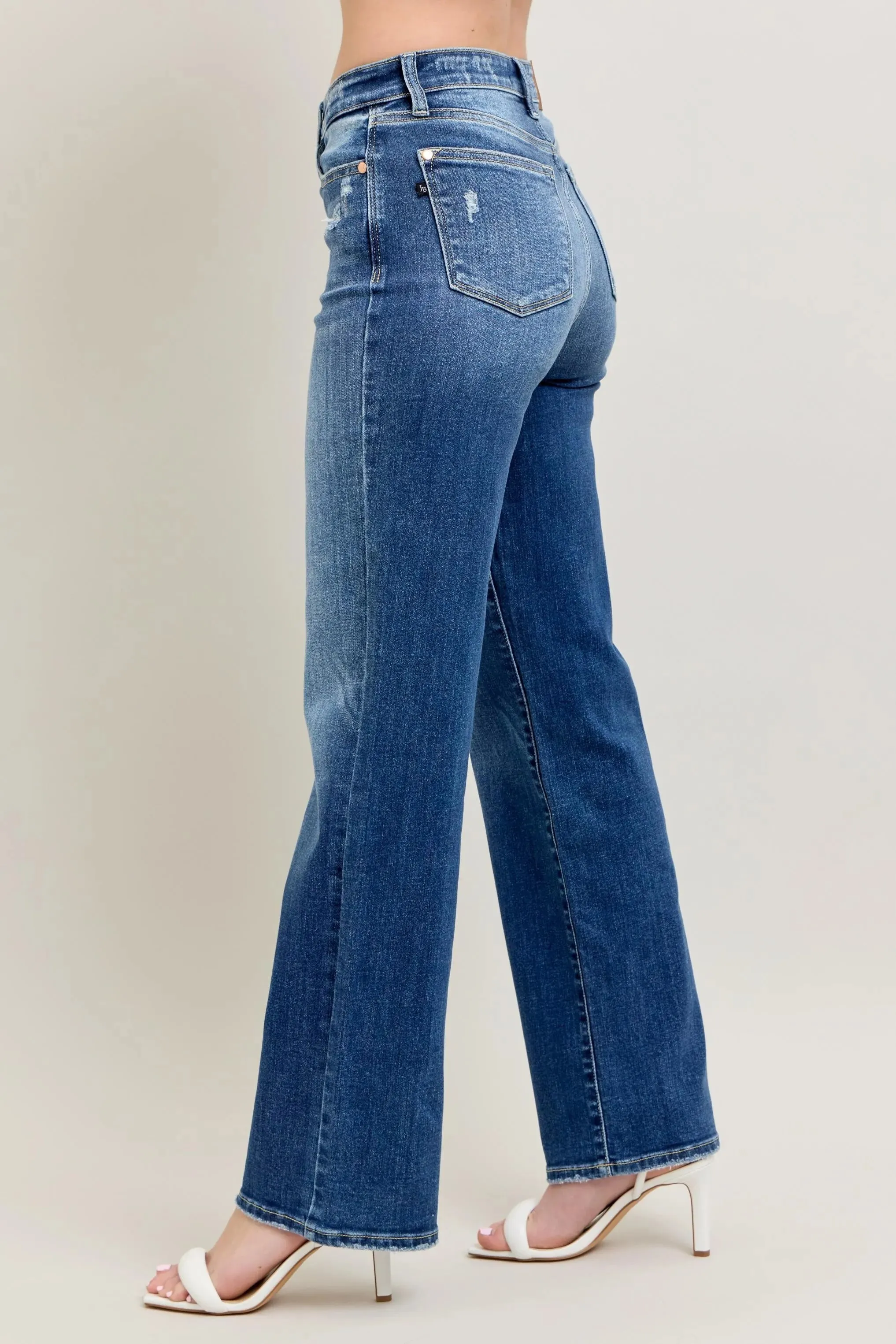 Judy Blue Full Size High Waist 90's Straight Leg Jeans Plus Size sold by Charming Charlie product image thumbnail 3