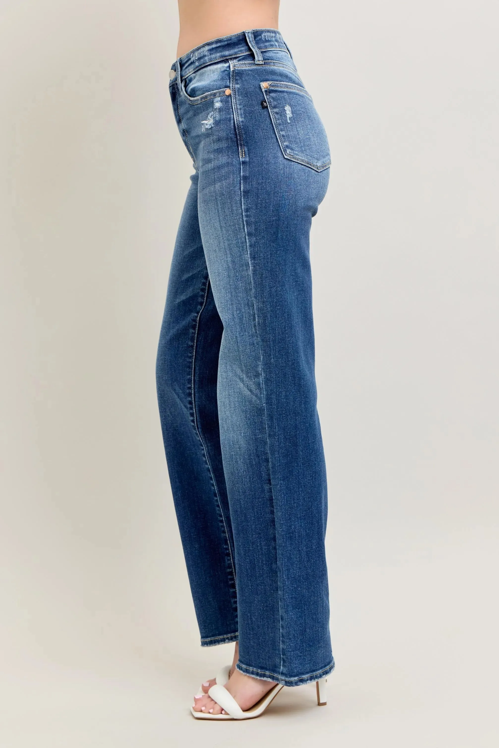 Judy Blue Full Size High Waist 90's Straight Leg Jeans Plus Size sold by Charming Charlie product image thumbnail 4