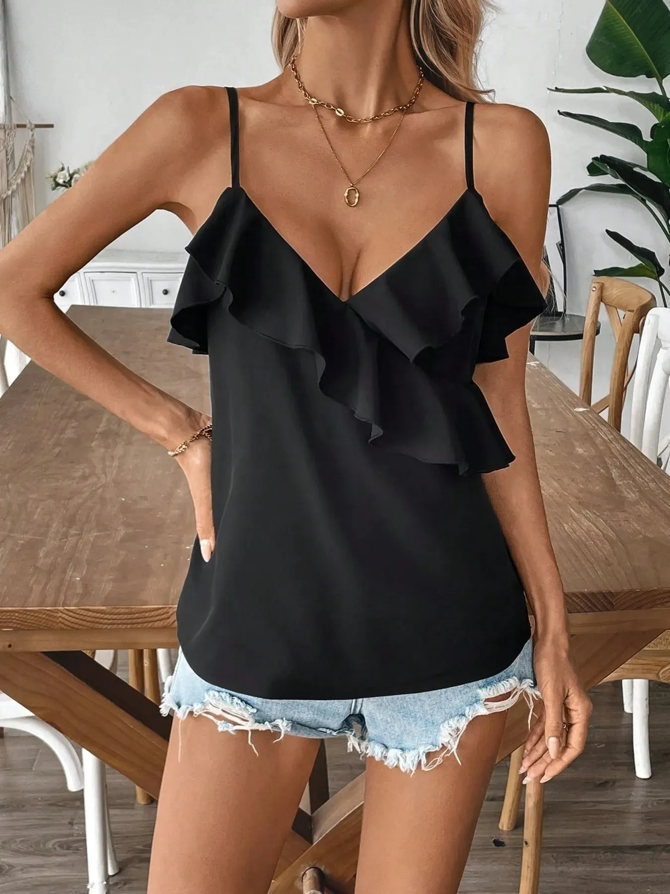 Ruffled Surplice Cami Top sold by Charming Charlie product image thumbnail 5