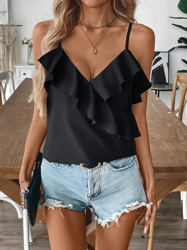Ruffled Surplice Cami Top sold by Charming Charlie