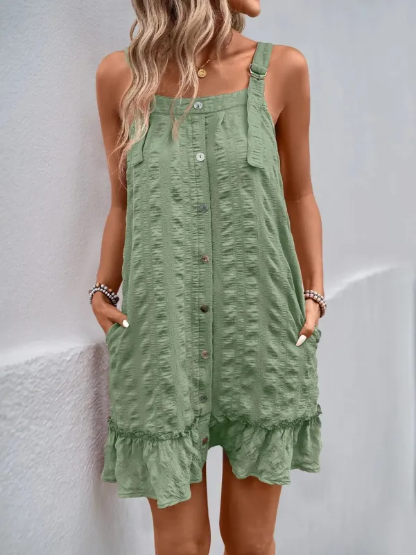 Ruffled Hem Adjustable Strap Square Neck Dress sold by Charming Charlie