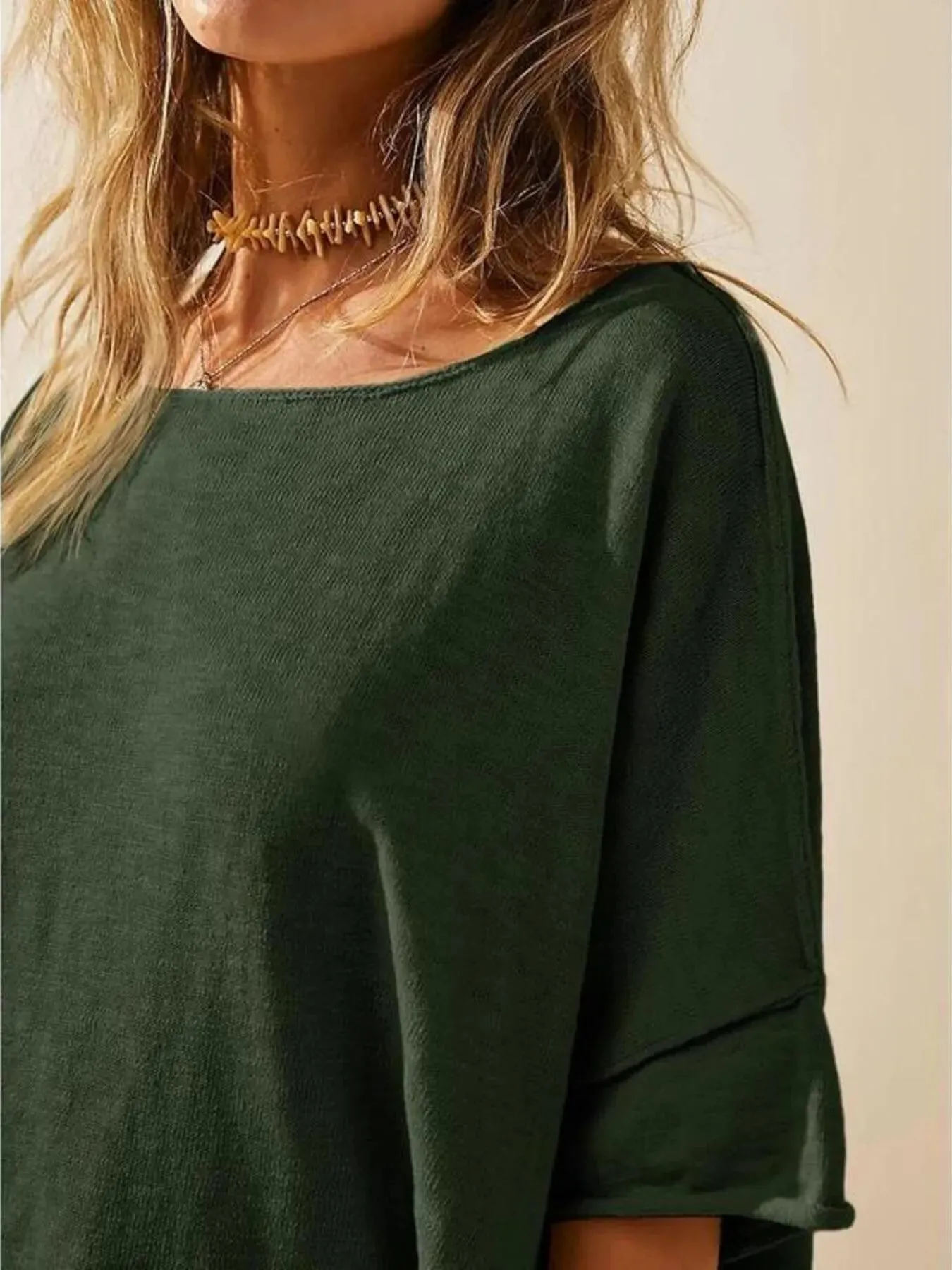 Oversized Round Neck Drop-Shoulder T-Shirt sold by Charming Charlie product image thumbnail 5