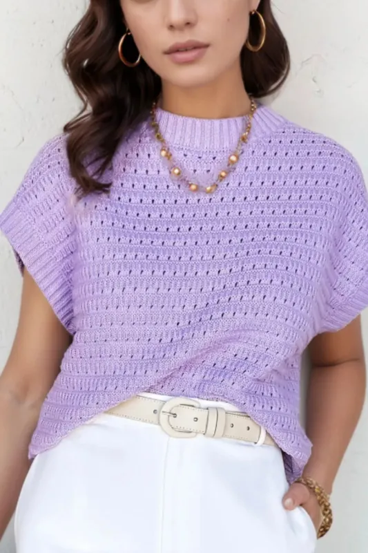 Short Sleeve Knit Sweater Top sold by Charming Charlie