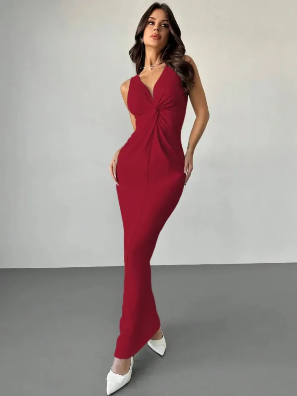 V-Neck Twist Front Maxi Dress sold by Charming Charlie