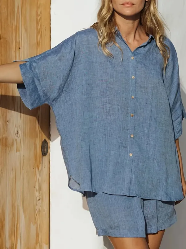 Button-Up Shirt and Shorts Set sold by Charming Charlie