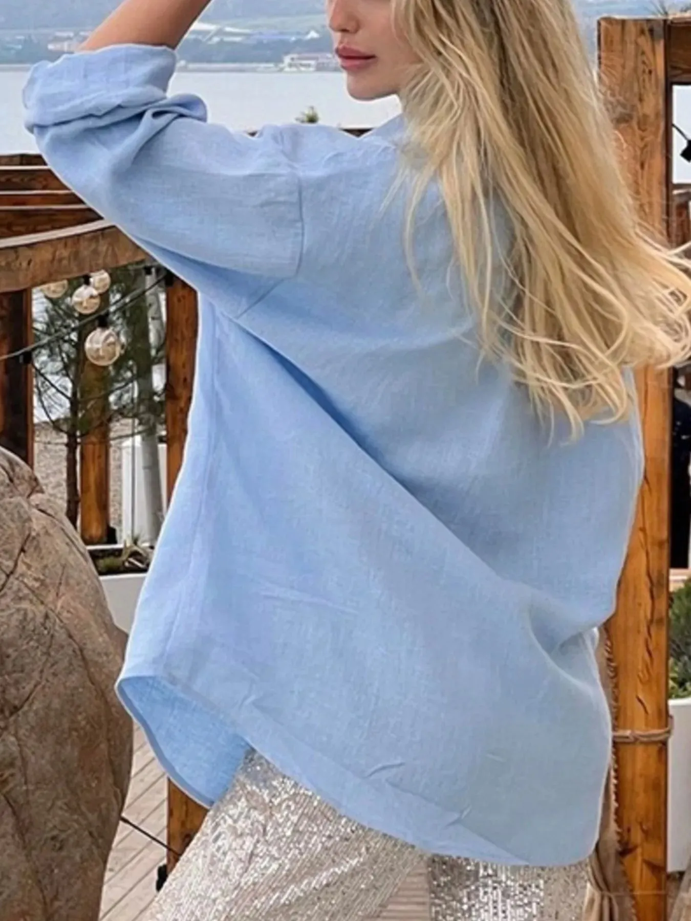 Casual Button-Up Long Sleeve Shirt sold by Charming Charlie product image thumbnail 3