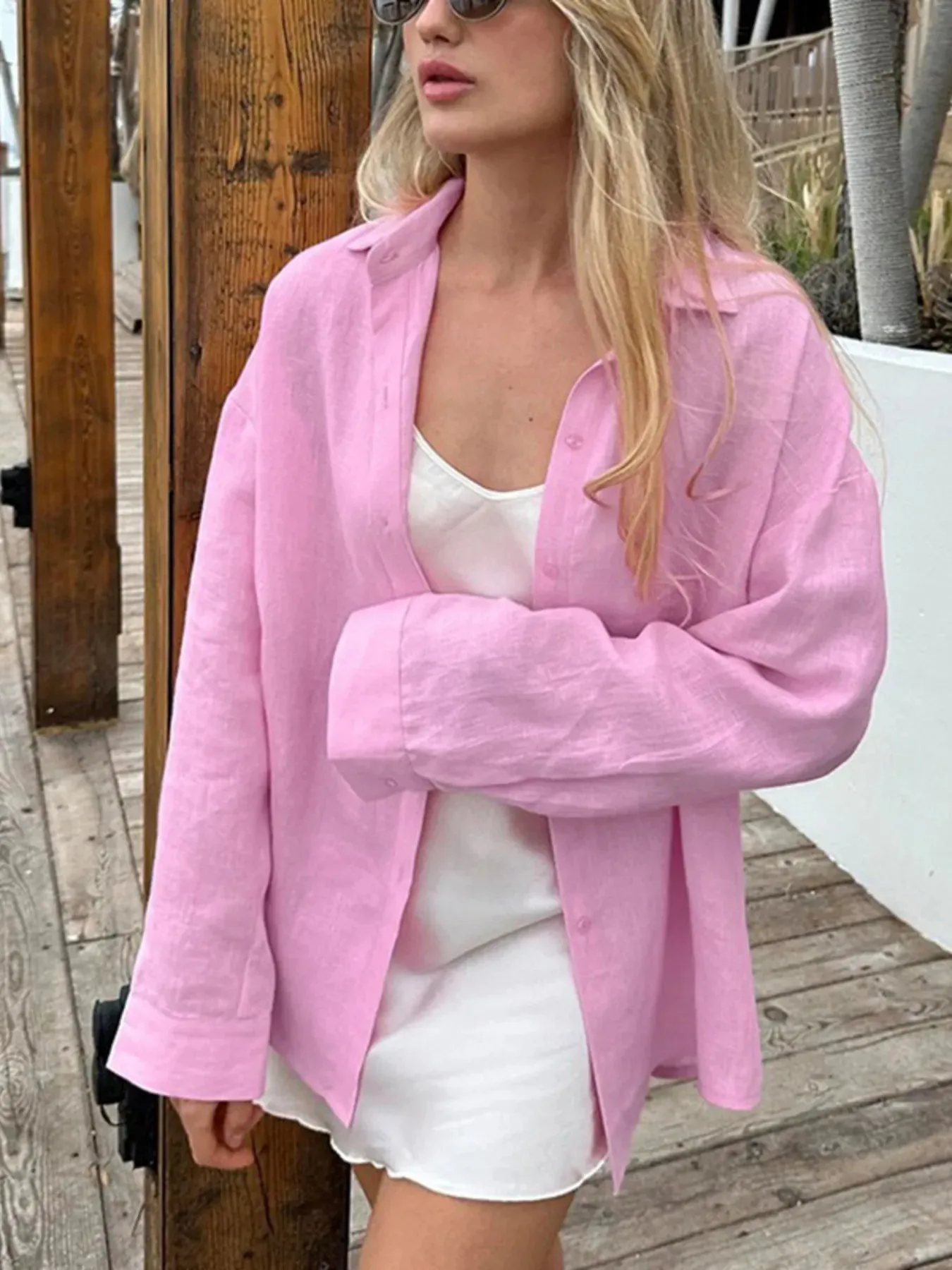 Casual Button-Up Long Sleeve Shirt sold by Charming Charlie product image thumbnail 4