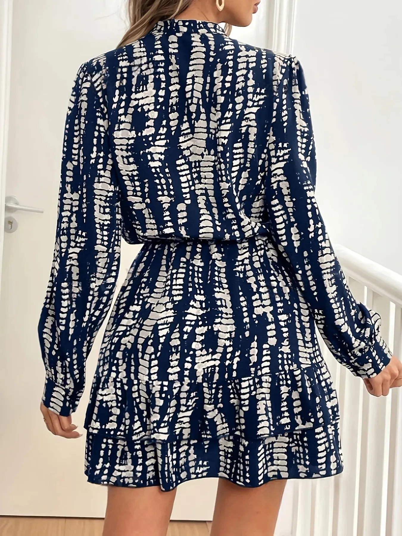 Printed Long Sleeve Shirt Dress sold by Charming Charlie product image thumbnail 4